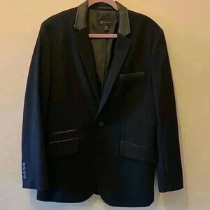INC International Concepts Men’s Wool Blend Jacket Vegan Leather Accents SZ M